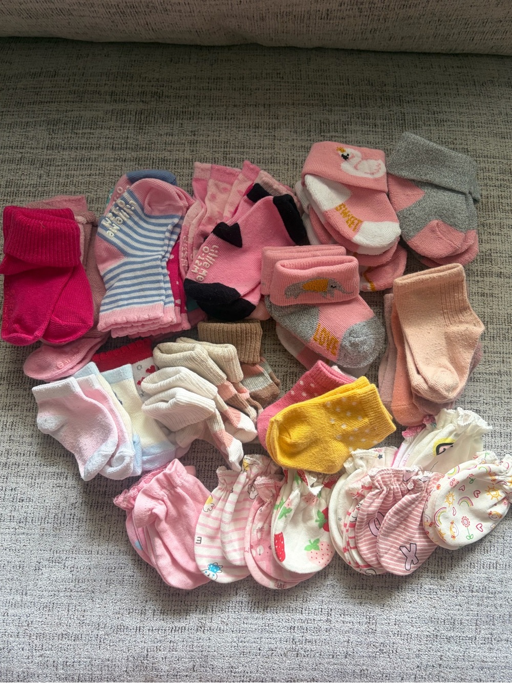 Assorted Baby Girls Socks & Mittens Bundle